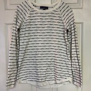 White and black stripe sweater